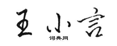 駱恆光王小言行書個性簽名怎么寫