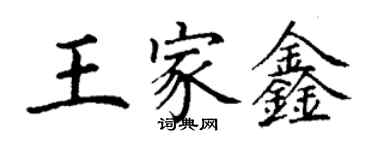 丁謙王家鑫楷書個性簽名怎么寫