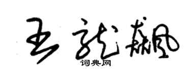 朱錫榮王龍飆草書個性簽名怎么寫