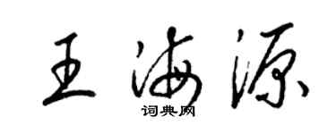 梁錦英王海源草書個性簽名怎么寫