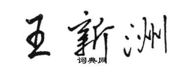 駱恆光王新洲行書個性簽名怎么寫
