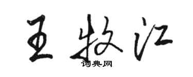 駱恆光王牧江行書個性簽名怎么寫