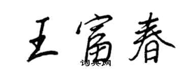 王正良王富春行書個性簽名怎么寫