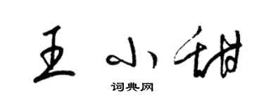 梁錦英王小甜草書個性簽名怎么寫