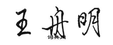 駱恆光王舟明行書個性簽名怎么寫