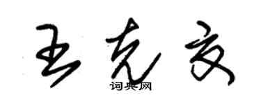 朱錫榮王克夏草書個性簽名怎么寫