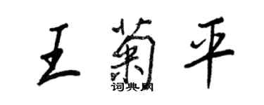 王正良王菊平行書個性簽名怎么寫