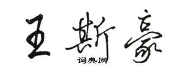 駱恆光王斯豪行書個性簽名怎么寫