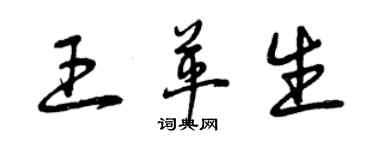曾慶福王革生草書個性簽名怎么寫