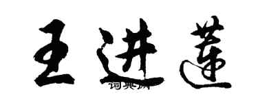 胡問遂王進蓮行書個性簽名怎么寫