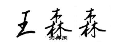 王正良王森森行書個性簽名怎么寫