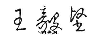 駱恆光王毅堅草書個性簽名怎么寫