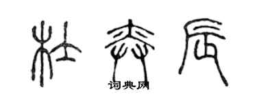 陳聲遠杜奕辰篆書個性簽名怎么寫