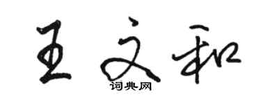 駱恆光王文和行書個性簽名怎么寫