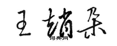 駱恆光王趙朵草書個性簽名怎么寫