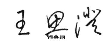 駱恆光王思澄草書個性簽名怎么寫