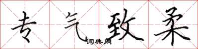田英章專氣致柔楷書怎么寫