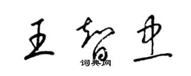 梁錦英王智忠草書個性簽名怎么寫