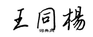 王正良王同楊行書個性簽名怎么寫