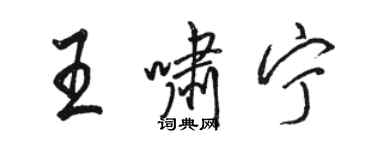 駱恆光王嘯寧行書個性簽名怎么寫