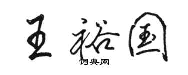 駱恆光王裕國行書個性簽名怎么寫