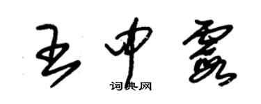 朱錫榮王中霞草書個性簽名怎么寫