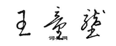 駱恆光王童壟草書個性簽名怎么寫