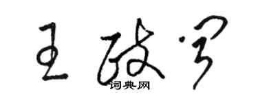 駱恆光王政聞草書個性簽名怎么寫