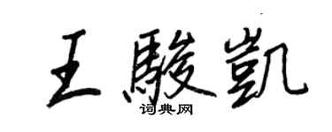 王正良王駿凱行書個性簽名怎么寫