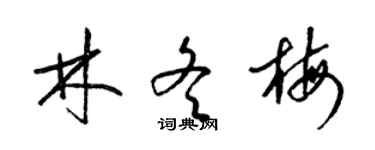 梁錦英林冬梅草書個性簽名怎么寫