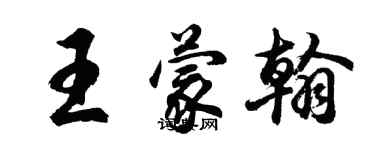 胡問遂王蒙翰行書個性簽名怎么寫