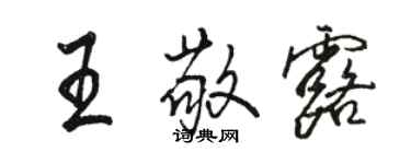 駱恆光王敬露行書個性簽名怎么寫