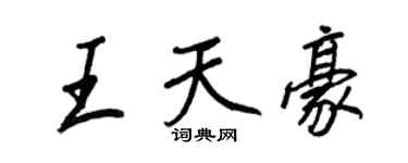 王正良王天豪行書個性簽名怎么寫