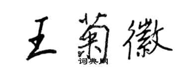 王正良王菊徽行書個性簽名怎么寫