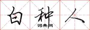 田英章白種人行書怎么寫