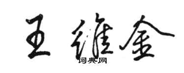駱恆光王維金行書個性簽名怎么寫