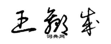 曾慶福王贏成草書個性簽名怎么寫