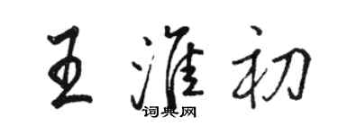 駱恆光王淮初行書個性簽名怎么寫