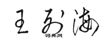 駱恆光王列海草書個性簽名怎么寫