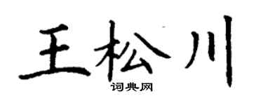 丁謙王松川楷書個性簽名怎么寫