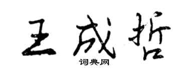 曾慶福王成哲行書個性簽名怎么寫