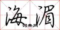荊霄鵬海湄行書怎么寫