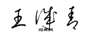 梁錦英王誠青草書個性簽名怎么寫