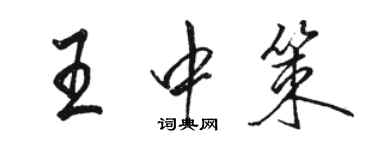 駱恆光王中策行書個性簽名怎么寫