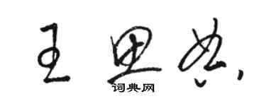 駱恆光王思典草書個性簽名怎么寫