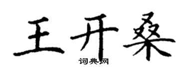丁謙王開桑楷書個性簽名怎么寫