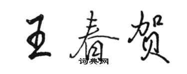 駱恆光王春賀行書個性簽名怎么寫