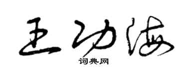 曾慶福王功海草書個性簽名怎么寫