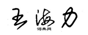 朱錫榮王海力草書個性簽名怎么寫