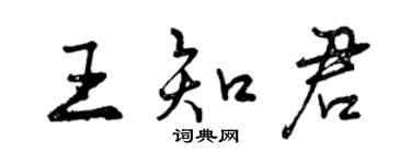 曾慶福王知君行書個性簽名怎么寫